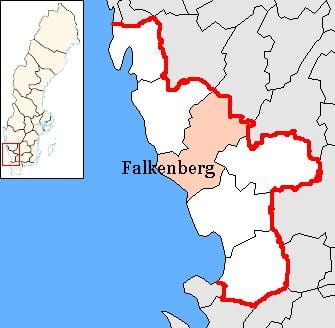 mapa de Falkenberg, Suecia