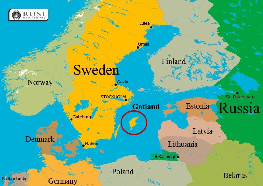 mapa de Gotland en Suecia