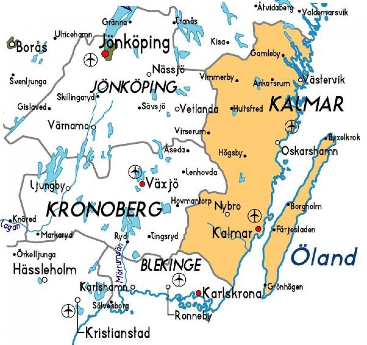 Kalmar Suecia mapa
