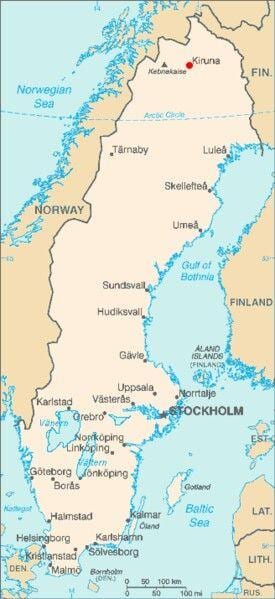 mapa de Kiruna Suecia