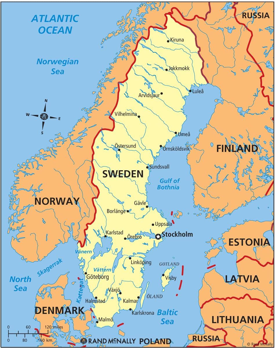 Suecia en un mapa