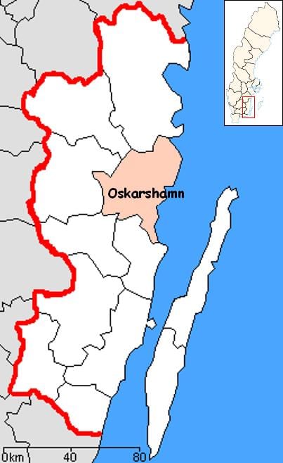 mapa de Oskarshamn Suecia
