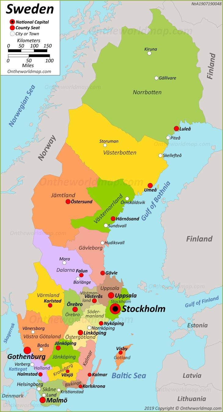 la capital de Suecia mapa