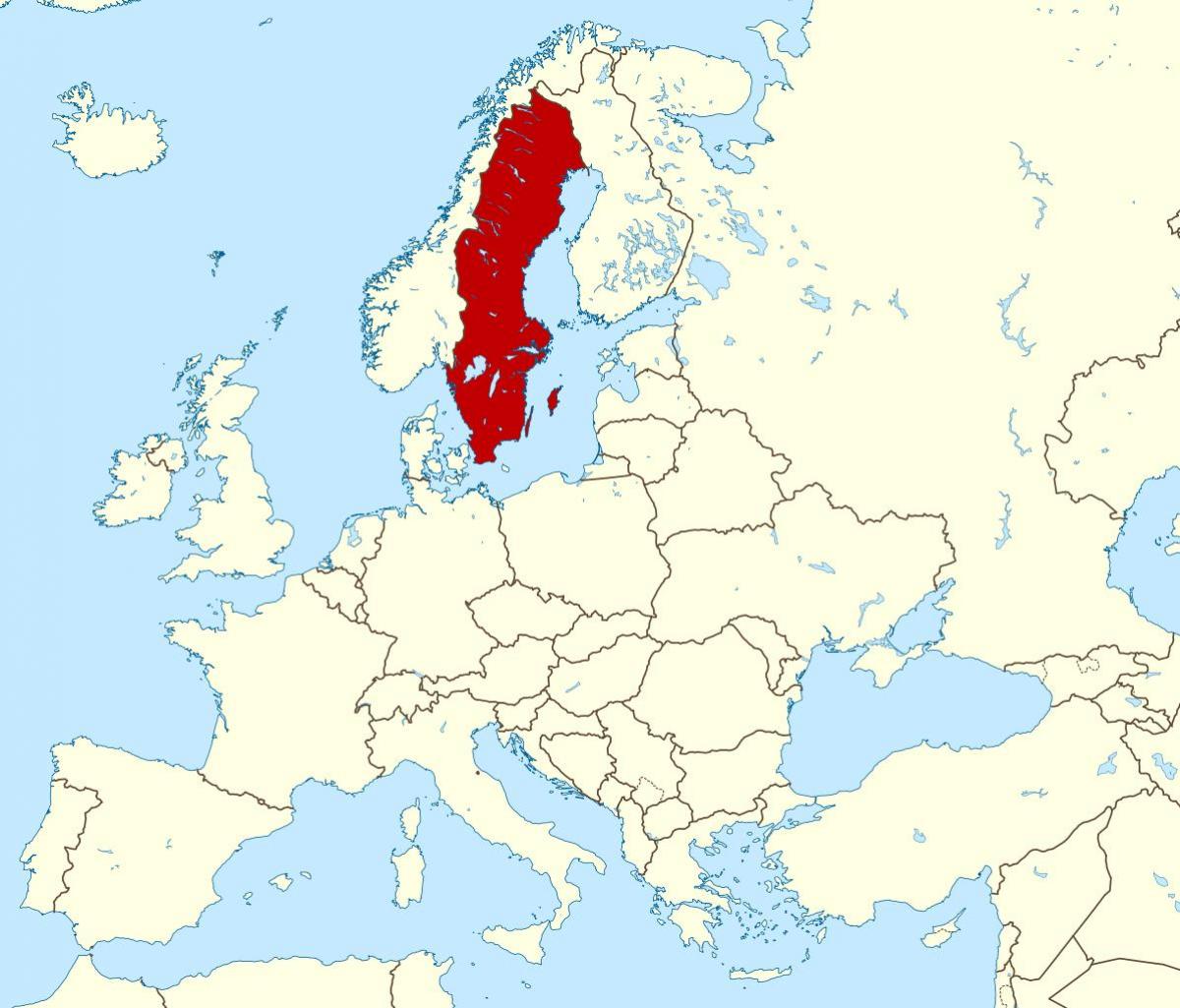Suecia mapa de Europa - Mapa de Europa de Suecia (Norte de Europa - Europa)