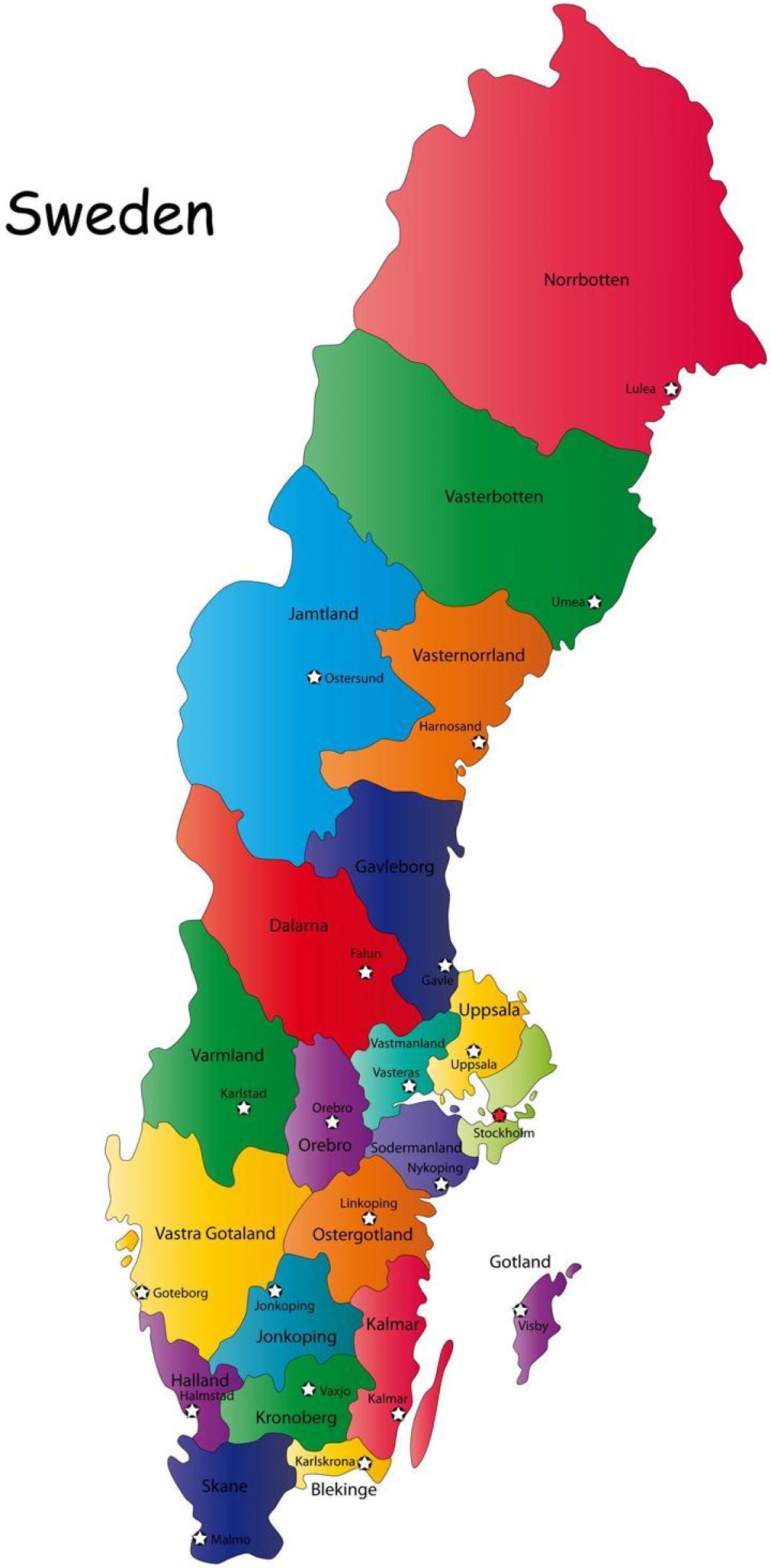 mapa de comarcas suecas