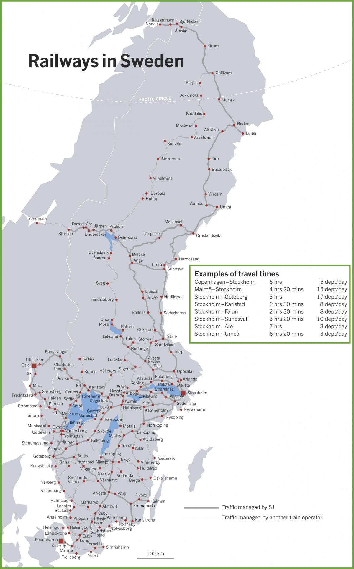 mapa de trenes Suecia