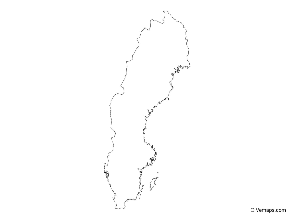 mapa de Suecia vector