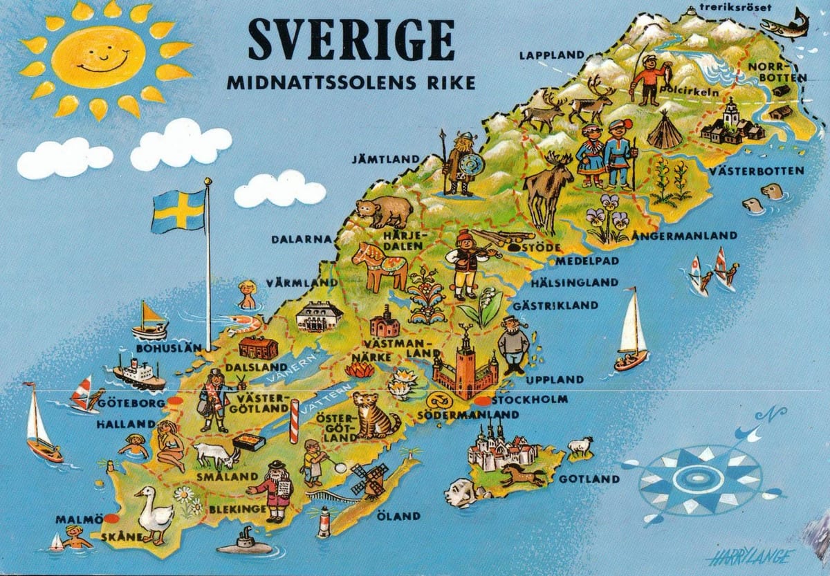 mapa turístico de Suecia