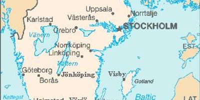 Mapa de Växjö, Suecia