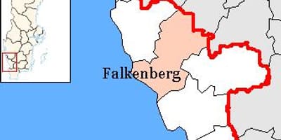 Mapa de Falkenberg, Suecia