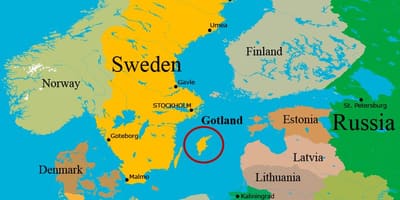 Mapa de Gotland en Suecia