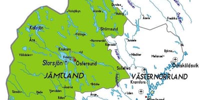 Mapa de Jamtland Suecia