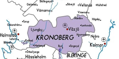 Mapa de Kronoberg Suecia