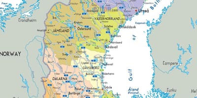 Mapa de lund, en Suecia