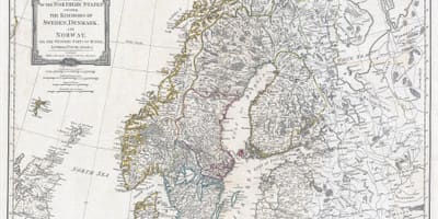 Antiguo mapa de Suecia