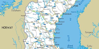Suecia mapa con las ciudades