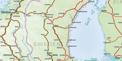 Ferrocarril mapa de Suecia