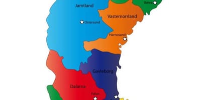 Mapa de comarcas suecas