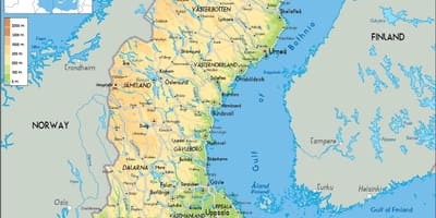 Mapa de Suecia río