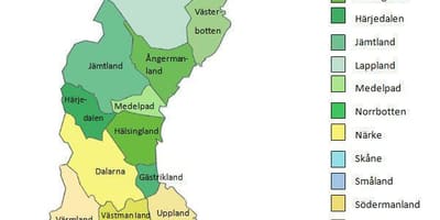 Mapa de Suecia provincias